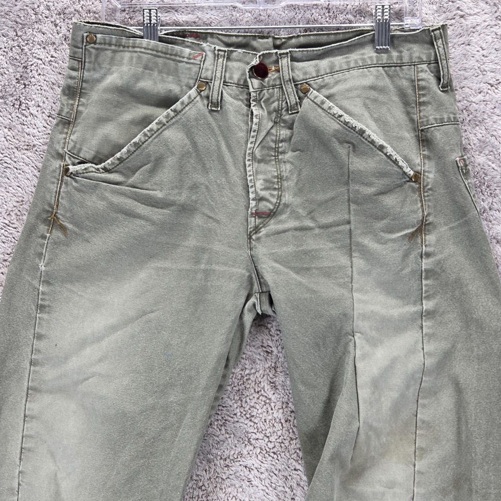 Vintage Levis Engineered Jeans Mens Green Twisted Button Fly Fits 32x30 - Picture 12 of 16